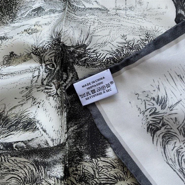 Vintage Hand Printed Silk Headscarf